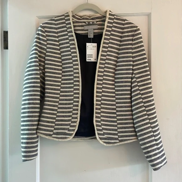 Zara Jackets Coats Zara New With Tags Navy And Cream Chanel